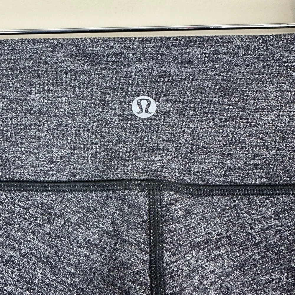Lululemon Wunder Under Space Dye Heathered Leggings Gray Athleisure Size 2